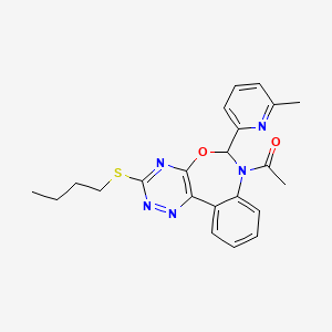 molecular formula C22H23N5O2S B5476405 7-acetyl-3-(butylthio)-6-(6-methyl-2-pyridinyl)-6,7-dihydro[1,2,4]triazino[5,6-d][3,1]benzoxazepine 