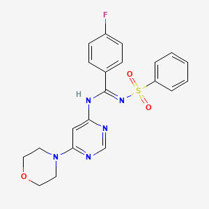 4-fluoro-N-[6-(4-morpholinyl)-4-pyrimidinyl]-N'-(phenylsulfonyl)benzenecarboximidamide