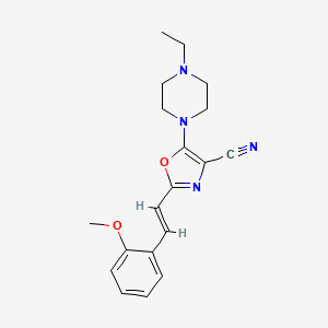 5-(4-ETHYLPIPERAZIN-1-YL)-2-[(1E)-2-(2-METHOXYPHENYL)ETHENYL]-1,3-OXAZOLE-4-CARBONITRILE