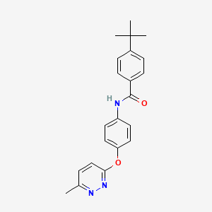 molecular formula C22H23N3O2 B5476428 4-tert-butyl-N-{4-[(6-methyl-3-pyridazinyl)oxy]phenyl}benzamide 