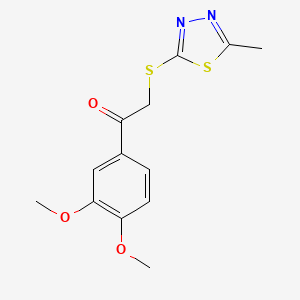 molecular formula C13H14N2O3S2 B5476446 1-(3,4-DIMETHOXYPHENYL)-2-[(5-METHYL-1,3,4-THIADIAZOL-2-YL)SULFANYL]ETHAN-1-ONE 