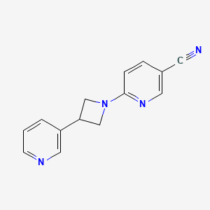 molecular formula C14H12N4 B5476524 6-[3-(3-pyridinyl)-1-azetidinyl]nicotinonitrile 