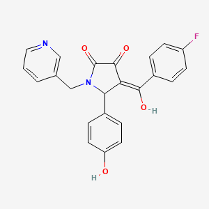 molecular formula C23H17FN2O4 B5476536 4-(4-fluorobenzoyl)-3-hydroxy-5-(4-hydroxyphenyl)-1-[(pyridin-3-yl)methyl]-2,5-dihydro-1H-pyrrol-2-one 