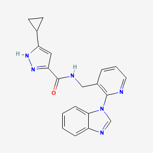 molecular formula C20H18N6O B5476575 N-{[2-(1H-benzimidazol-1-yl)pyridin-3-yl]methyl}-3-cyclopropyl-1H-pyrazole-5-carboxamide 