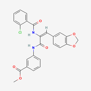 molecular formula C25H19ClN2O6 B5476656 methyl 3-[[(E)-3-(1,3-benzodioxol-5-yl)-2-[(2-chlorobenzoyl)amino]prop-2-enoyl]amino]benzoate 