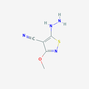 molecular formula C5H6N4OS B5476681 5-Hydrazinyl-3-methoxy-1,2-thiazole-4-carbonitrile 