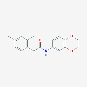 molecular formula C18H19NO3 B5476701 N-(2,3-dihydro-1,4-benzodioxin-6-yl)-2-(2,4-dimethylphenyl)acetamide 