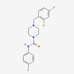 molecular formula C18H18ClF2N3O B5476705 4-[(2-chloro-4-fluorophenyl)methyl]-N-(4-fluorophenyl)piperazine-1-carboxamide 