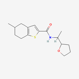 molecular formula C16H23NO2S B5476720 5-methyl-N-[1-(tetrahydro-2-furanyl)ethyl]-4,5,6,7-tetrahydro-1-benzothiophene-2-carboxamide 