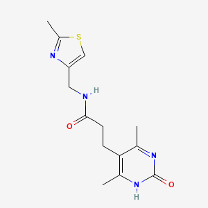 molecular formula C14H18N4O2S B5476726 3-(2-hydroxy-4,6-dimethylpyrimidin-5-yl)-N-[(2-methyl-1,3-thiazol-4-yl)methyl]propanamide 