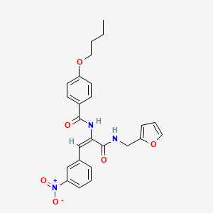 4-butoxy-N-[(E)-3-(furan-2-ylmethylamino)-1-(3-nitrophenyl)-3-oxoprop-1-en-2-yl]benzamide