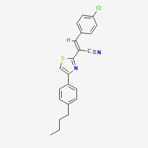 molecular formula C22H19ClN2S B5476753 2-[4-(4-butylphenyl)-1,3-thiazol-2-yl]-3-(4-chlorophenyl)acrylonitrile 