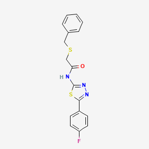 molecular formula C17H14FN3OS2 B5476757 2-(benzylthio)-N-(5-(4-fluorophenyl)-1,3,4-thiadiazol-2-yl)acetamide 