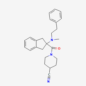 1-({2-[methyl(2-phenylethyl)amino]-2,3-dihydro-1H-inden-2-yl}carbonyl)-4-piperidinecarbonitrile