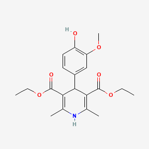 molecular formula C20H25NO6 B5476817 diethyl 4-(4-hydroxy-3-methoxyphenyl)-2,6-dimethyl-1,4-dihydro-3,5-pyridinedicarboxylate CAS No. 10354-31-1