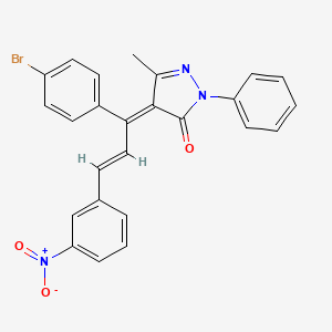 molecular formula C25H18BrN3O3 B5476836 (4E)-4-[(E)-1-(4-bromophenyl)-3-(3-nitrophenyl)prop-2-enylidene]-5-methyl-2-phenylpyrazol-3-one 