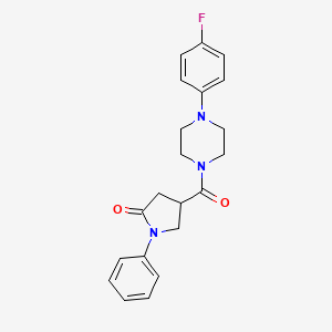 4-[4-(4-fluorophenyl)piperazine-1-carbonyl]-1-phenylpyrrolidin-2-one