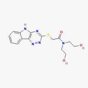 molecular formula C15H17N5O3S B5476862 N,N-bis(2-hydroxyethyl)-2-(5H-[1,2,4]triazino[5,6-b]indol-3-ylsulfanyl)acetamide 