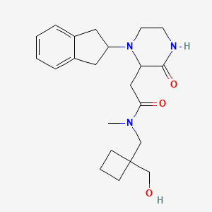 2-[1-(2,3-dihydro-1H-inden-2-yl)-3-oxo-2-piperazinyl]-N-{[1-(hydroxymethyl)cyclobutyl]methyl}-N-methylacetamide