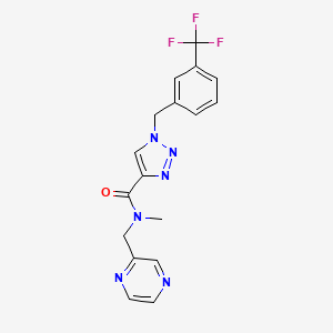 molecular formula C17H15F3N6O B5476949 N-methyl-N-(2-pyrazinylmethyl)-1-[3-(trifluoromethyl)benzyl]-1H-1,2,3-triazole-4-carboxamide 