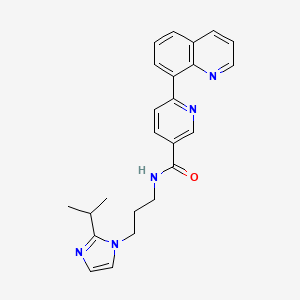 molecular formula C24H25N5O B5476960 N-[3-(2-isopropyl-1H-imidazol-1-yl)propyl]-6-quinolin-8-ylnicotinamide 