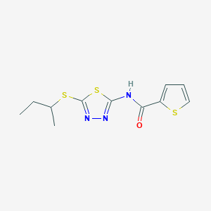 molecular formula C11H13N3OS3 B5476979 N-[5-(butan-2-ylsulfanyl)-1,3,4-thiadiazol-2-yl]thiophene-2-carboxamide 