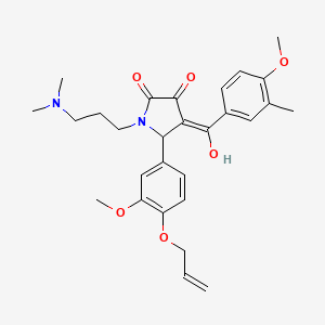 molecular formula C28H34N2O6 B5476986 5-[4-(allyloxy)-3-methoxyphenyl]-1-[3-(dimethylamino)propyl]-3-hydroxy-4-(4-methoxy-3-methylbenzoyl)-1,5-dihydro-2H-pyrrol-2-one 