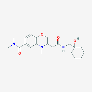 molecular formula C21H31N3O4 B5476997 3-(2-{[(1-hydroxycyclohexyl)methyl]amino}-2-oxoethyl)-N,N,4-trimethyl-3,4-dihydro-2H-1,4-benzoxazine-6-carboxamide 