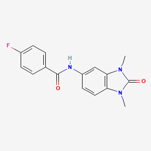 molecular formula C16H14FN3O2 B5477001 N-(1,3-dimethyl-2-oxo-2,3-dihydro-1H-benzimidazol-5-yl)-4-fluorobenzamide 