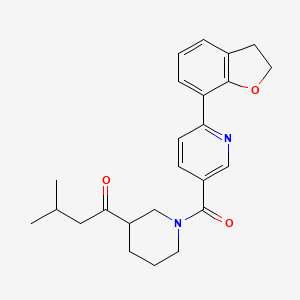 molecular formula C24H28N2O3 B5477002 1-(1-{[6-(2,3-dihydro-1-benzofuran-7-yl)pyridin-3-yl]carbonyl}piperidin-3-yl)-3-methylbutan-1-one 