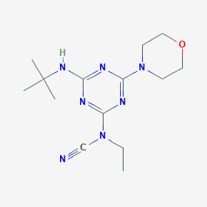 molecular formula C14H23N7O B5477038 [4-(tert-butylamino)-6-morpholin-4-yl-1,3,5-triazin-2-yl]ethylcyanamide 