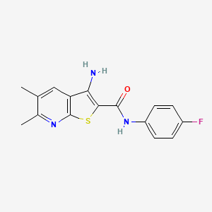 molecular formula C16H14FN3OS B5477045 3-amino-N-(4-fluorophenyl)-5,6-dimethylthieno[2,3-b]pyridine-2-carboxamide 