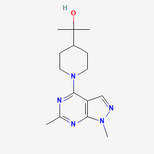 molecular formula C15H23N5O B5477188 2-[1-(1,6-dimethyl-1H-pyrazolo[3,4-d]pyrimidin-4-yl)-4-piperidinyl]-2-propanol 