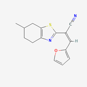 (Z)-3-(furan-2-yl)-2-(6-methyl-4,5,6,7-tetrahydro-1,3-benzothiazol-2-yl)prop-2-enenitrile