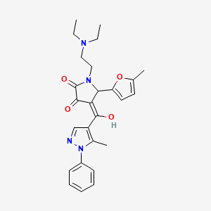 1-[2-(diethylamino)ethyl]-3-hydroxy-5-(5-methyl-2-furyl)-4-[(5-methyl-1-phenyl-1H-pyrazol-4-yl)carbonyl]-1,5-dihydro-2H-pyrrol-2-one