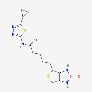 molecular formula C15H21N5O2S2 B5477275 N-(5-cyclopropyl-1,3,4-thiadiazol-2-yl)-5-(2-oxohexahydro-1H-thieno[3,4-d]imidazol-4-yl)pentanamide 