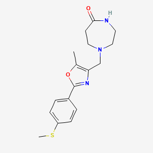 molecular formula C17H21N3O2S B5477292 1-({5-methyl-2-[4-(methylthio)phenyl]-1,3-oxazol-4-yl}methyl)-1,4-diazepan-5-one 