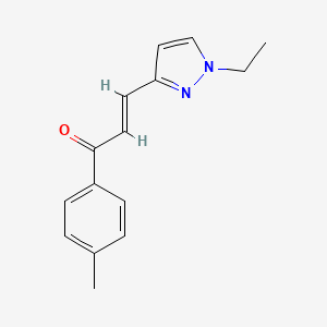 molecular formula C15H16N2O B5477307 (E)-3-(1-ETHYL-1H-PYRAZOL-3-YL)-1-(4-METHYLPHENYL)-2-PROPEN-1-ONE 