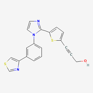 3-(5-{1-[3-(1,3-thiazol-4-yl)phenyl]-1H-imidazol-2-yl}-2-thienyl)prop-2-yn-1-ol