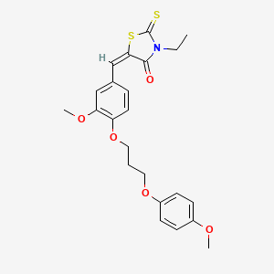 (5E)-3-ethyl-5-[[3-methoxy-4-[3-(4-methoxyphenoxy)propoxy]phenyl]methylidene]-2-sulfanylidene-1,3-thiazolidin-4-one