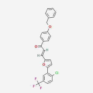 1-[4-(benzyloxy)phenyl]-3-{5-[2-chloro-5-(trifluoromethyl)phenyl]-2-furyl}-2-propen-1-one