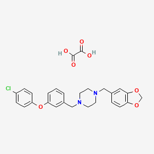 1-(1,3-Benzodioxol-5-ylmethyl)-4-[[3-(4-chlorophenoxy)phenyl]methyl]piperazine;oxalic acid