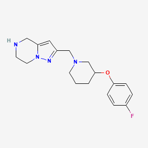 2-[[3-(4-Fluorophenoxy)piperidin-1-yl]methyl]-4,5,6,7-tetrahydropyrazolo[1,5-a]pyrazine