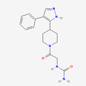 molecular formula C17H21N5O2 B5477395 [2-oxo-2-[4-(4-phenyl-1H-pyrazol-5-yl)piperidin-1-yl]ethyl]urea 