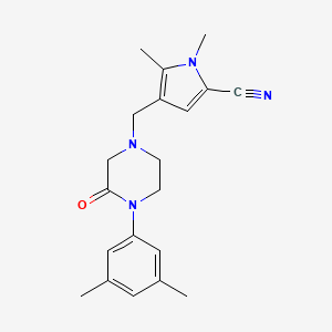 molecular formula C20H24N4O B5477431 4-{[4-(3,5-dimethylphenyl)-3-oxo-1-piperazinyl]methyl}-1,5-dimethyl-1H-pyrrole-2-carbonitrile 