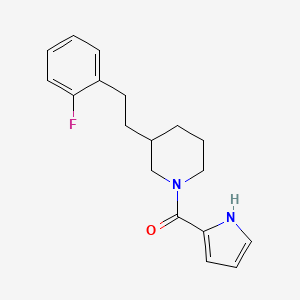 molecular formula C18H21FN2O B5477440 3-[2-(2-fluorophenyl)ethyl]-1-(1H-pyrrol-2-ylcarbonyl)piperidine 