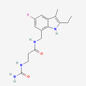 3-[(aminocarbonyl)amino]-N-[(2-ethyl-5-fluoro-3-methyl-1H-indol-7-yl)methyl]propanamide