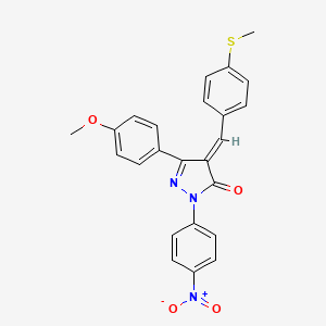 molecular formula C24H19N3O4S B5477496 (4E)-5-(4-methoxyphenyl)-4-[(4-methylsulfanylphenyl)methylidene]-2-(4-nitrophenyl)pyrazol-3-one 