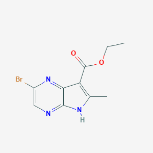 B054775 Ethyl 2-bromo-6-methyl-5H-pyrrolo[2,3-b]pyrazine-7-carboxylate CAS No. 125208-06-2