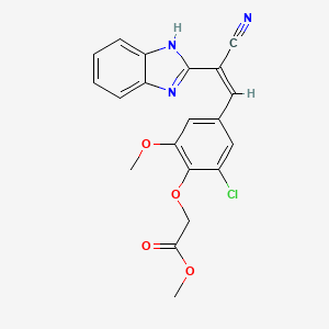 molecular formula C20H16ClN3O4 B5477503 methyl 2-[4-[(Z)-2-(1H-benzimidazol-2-yl)-2-cyanoethenyl]-2-chloro-6-methoxyphenoxy]acetate 